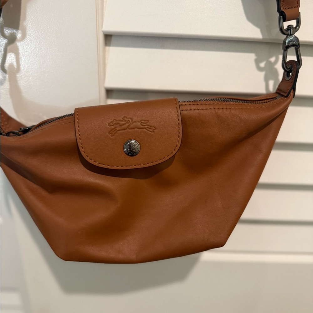 Longchamp le pliage xtra xs crossbody Brown Leather Crossbody Bag